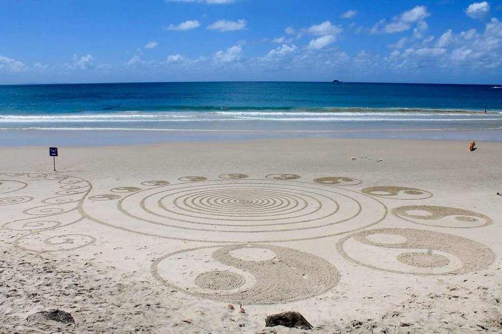 beach, hippie, art, australia, nature, ying and the yang