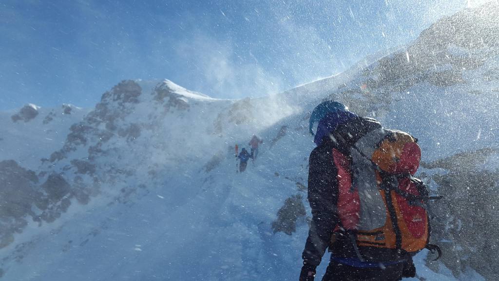 mountaineer, nature, blizzard, mountain climbing, mountain, snow storm, summit, backcountry skiing, gaishorn am see, tannheim mountains, winter, alpine, snow, alpinism