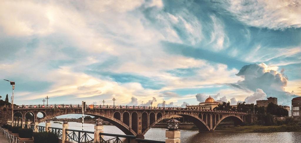 ka long bridge, bridge, river, city, sky, clouds, water, nature, urban, móng cái, vietnam